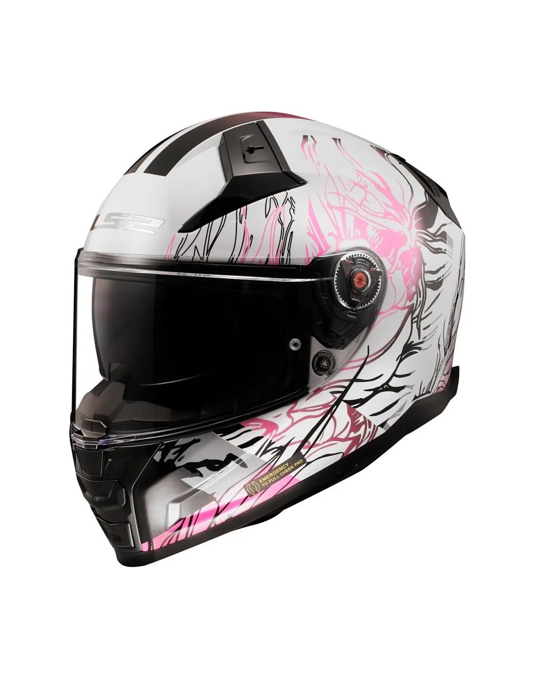 LS2 FF811 Vector II Darflo bianco lucido rosa casco integrale sportivo da  moto