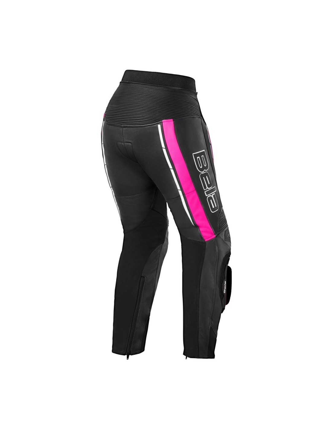 Pantalon de moto pour femme taille normale imperméable/protection certifiée CE Tour de taille 34 Longueur 30 noir et rose UK14 