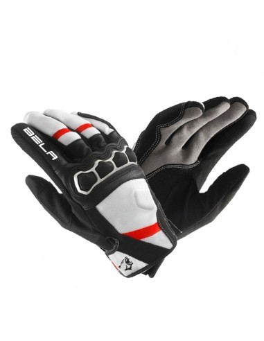 Bela Tracker Men Motorbike Gloves - Black/White/Red
